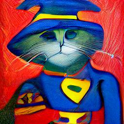 generated: a super math wizard cat, richly textured oil painting #4